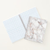 Carnet Marbre moderne blanc et Rose-or Faux (Intérieur)