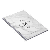 Carnet Marbre moderne de monogramme (Côté Droit)
