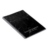 Carnet Marbre moderne Parties scintillant noire tendance (Côté Droit)