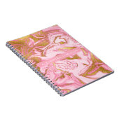 Carnet Marbre moderne rose, blanc et or (Côté Droit)