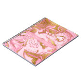 Carnet Marbre moderne rose, blanc et or (Côté gauche)