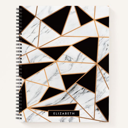 Carnet Marbre noir & blanc (Devant)
