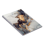 Carnet Marbre noir blanc or (Côté Droit)