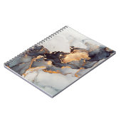 Carnet Marbre noir blanc or (Côté gauche)