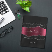 Carnet Marbre noir bordeaux nom de la parties scintillant