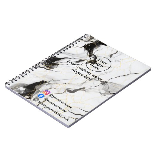 Carnet Marbre noir et blanc (Côté gauche)