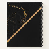 Carnet Marbre noir et doré (Dos)