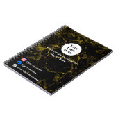 Carnet Marbre noir et or (Côté gauche)