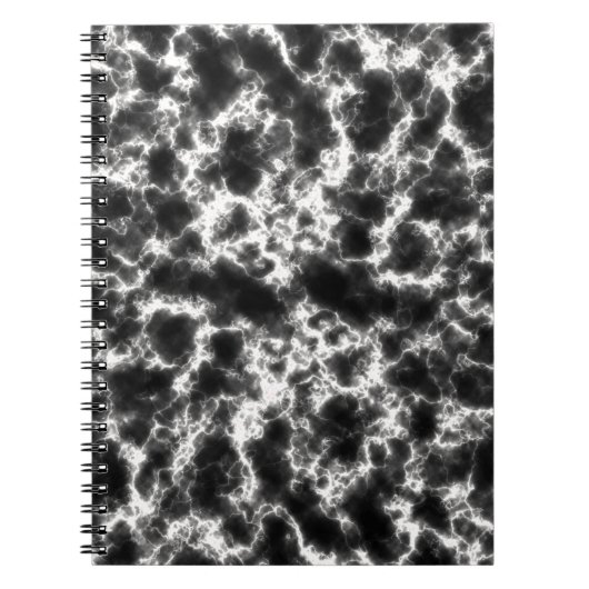 Carnet Marbre noir et or blanc (Devant)