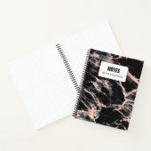 Carnet Marbre noir et or Rose Personnalisé (Intérieur)