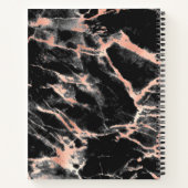 Carnet Marbre noir et or Rose Personnalisé (Dos)
