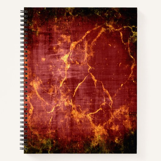 Carnet Marbre noir et or rustique bordeaux (Devant)