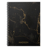 Carnet Marbre noir or (Devant)