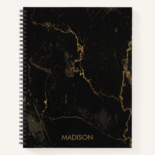 Carnet Marbre noir or (Devant)