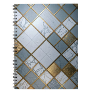 Carnet Marbre Or Grille Luxe Géométrie