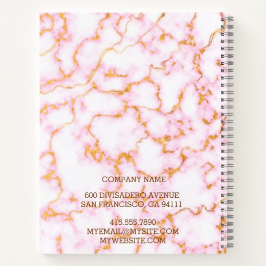 Carnet Marbre Or moderne tendance (Dos)