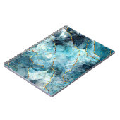 Carnet Marbre pailleté bleu et or (Côté gauche)