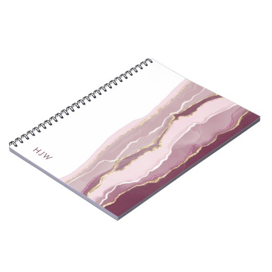 Carnet Marbre rose (Côté gauche)