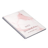 Carnet Marbre rose blush nom élégant affaires (Côté Droit)
