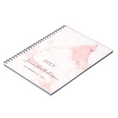 Carnet Marbre rose blush nom élégant affaires (Côté gauche)