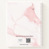 Carnet Marbre rose blush nom entreprise élégant (Dos)