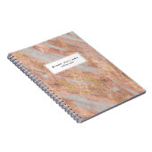 Carnet Marbre rose éclatant Motif Abstrait avec nom (Côté Droit)