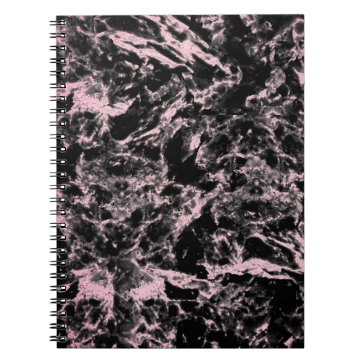 Carnet Marbre rose et noir (Devant)