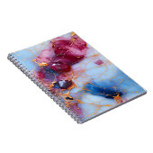 Carnet Marbre Rose et Saphir avec Veines Dorées (Côté Droit)