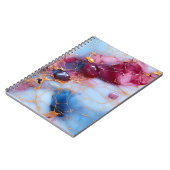 Carnet Marbre Rose et Saphir avec Veines Dorées (Côté gauche)