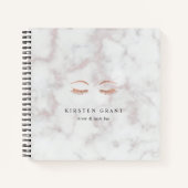 Carnet Marbre & Rose Gold Lashes & Brows Beauty Logo (Devant)