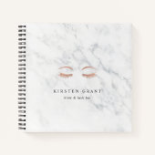 Carnet Marbre & Rose Gold Lashes & Brows Beauty Logo (Devant)