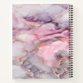 Carnet marbre rose mignon gris élégant (Dos)