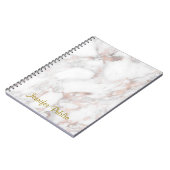 Carnet Marbre rose or Marbre manuscrit Elegant Modèle (Côté gauche)