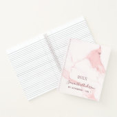 Carnet Marbre rose pâle nom élégant affaires (Intérieur)