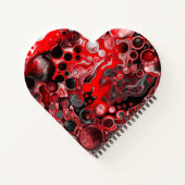 Carnet Marbre rouge, noir et blanc d'art fluvial (Dos)