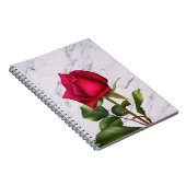 Carnet Marbre rouge rose moderne Glam fleurs florales (Côté Droit)