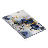 Carnet Marbre Saphir de Minuit avec Fils d'Or (Côté Droit)