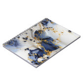 Carnet Marbre Saphir de Minuit avec Fils d'Or (Côté gauche)