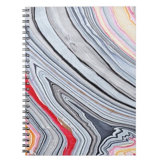 Carnet Marbre tourbillonnant dans le corail (Devant)