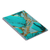 Carnet Marbre Turquoise avec Veines Dorées (Côté Droit)