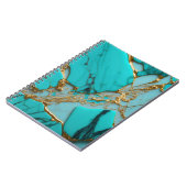 Carnet Marbre Turquoise avec Veines Dorées (Côté gauche)