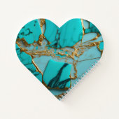 Carnet Marbre Turquoise avec Veines Dorées (Dos)