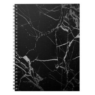 Carnet Marbre veiné noir et argent