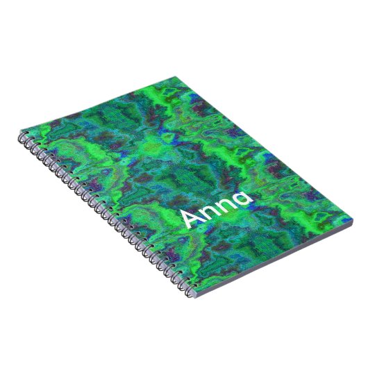 Carnet marbre vert Abstrait (Côté Droit)