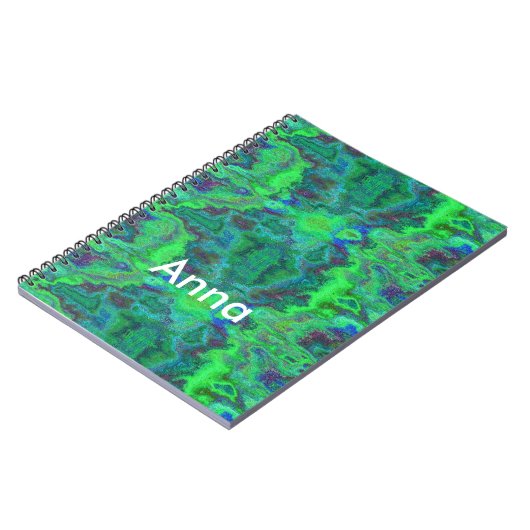 Carnet marbre vert Abstrait (Côté gauche)