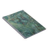 Carnet Marbre vert de Malachite Texture détaillée (Côté Droit)
