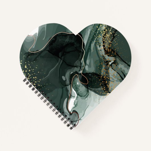 Carnet Marbre vert émeraude et or, Arrière - plan marbré (Devant)