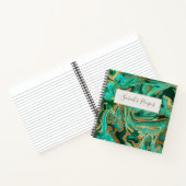 Carnet Marbre vert et or liquide (Intérieur)