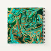 Carnet Marbre vert et or liquide (Dos)
