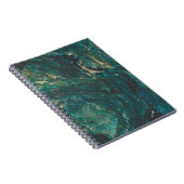 Carnet Marbre vert foncé : texture luxueuse. (Côté Droit)